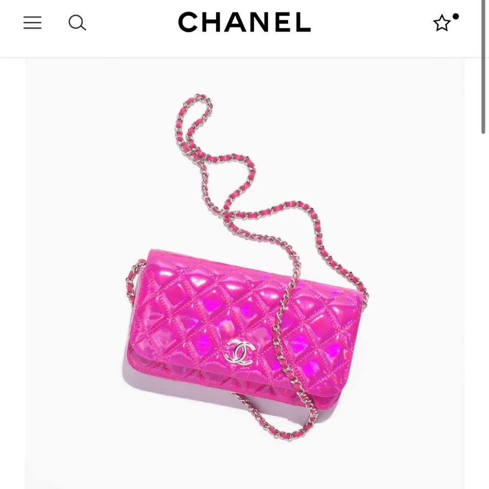 Chanel Pink Clutch With Chain